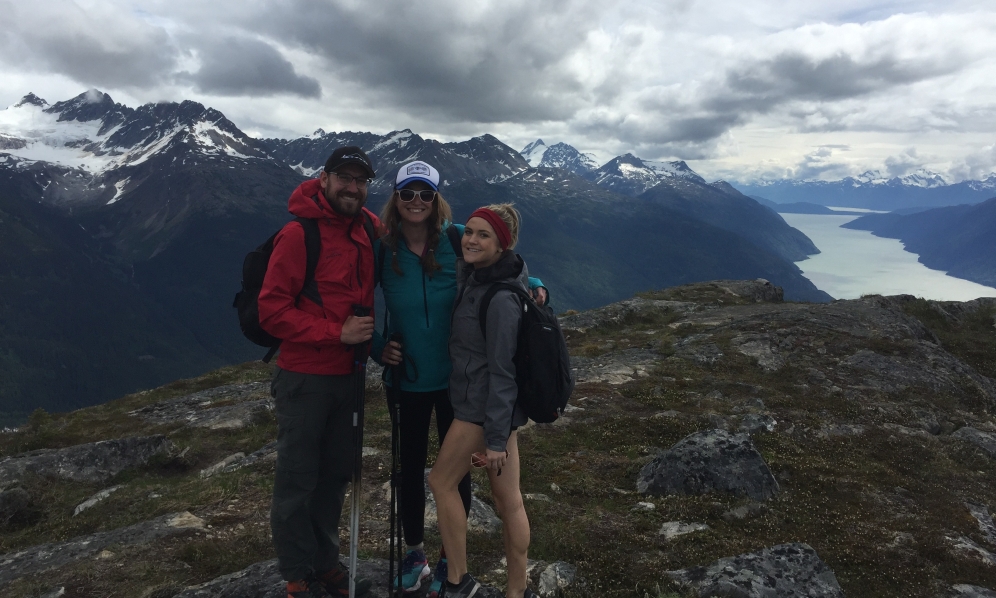 AB Mountain, Skagway, AK. With our tour director friend Shannon.